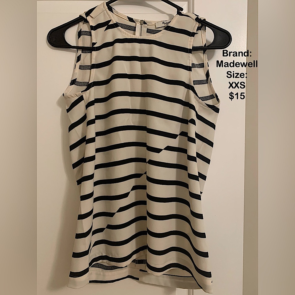 Madewell size XXS black and white top